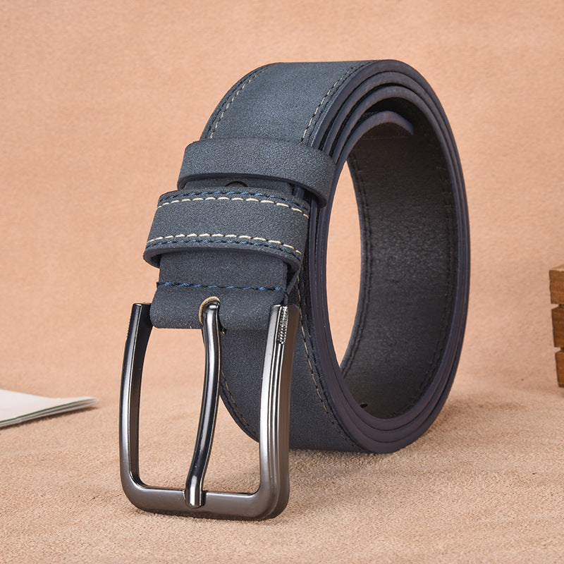 Cintura da uomo in pelle scamosciata con fibbia ad ardiglione – Stile casual e professionale resistente