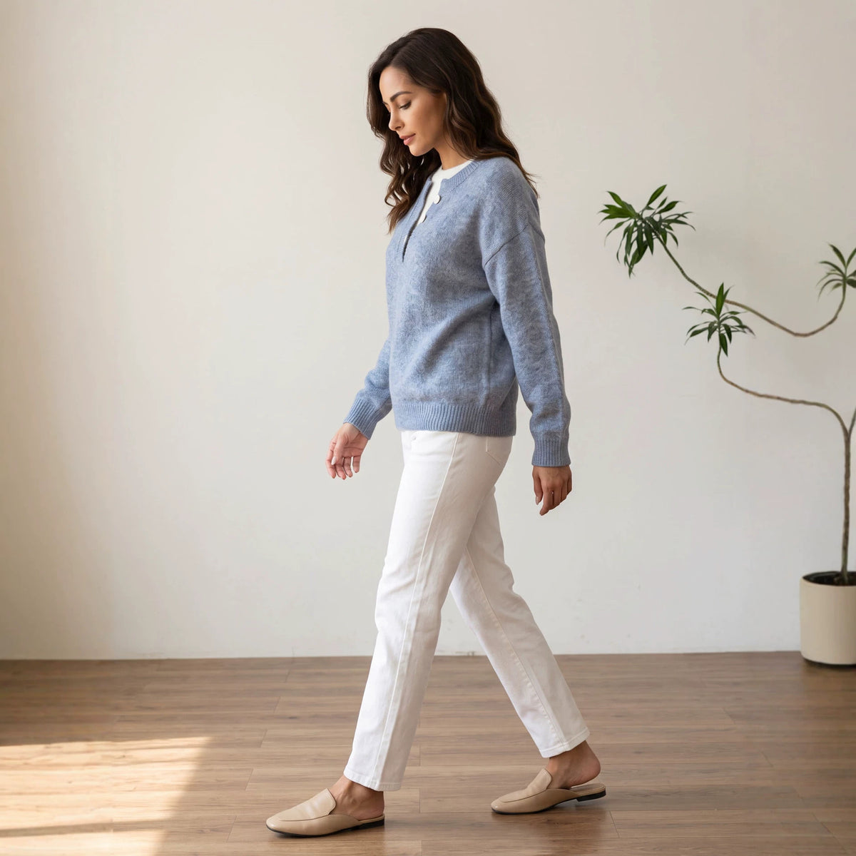 Pull femme effet deux pièces avec fermeture éclair - Moderne et enveloppant