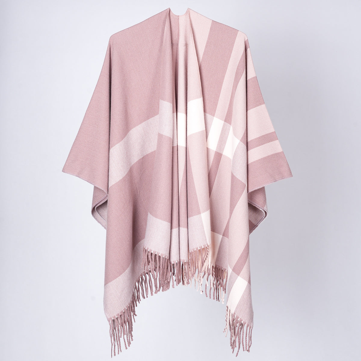 Scialle plaid donna con frange - Classico e avvolgente