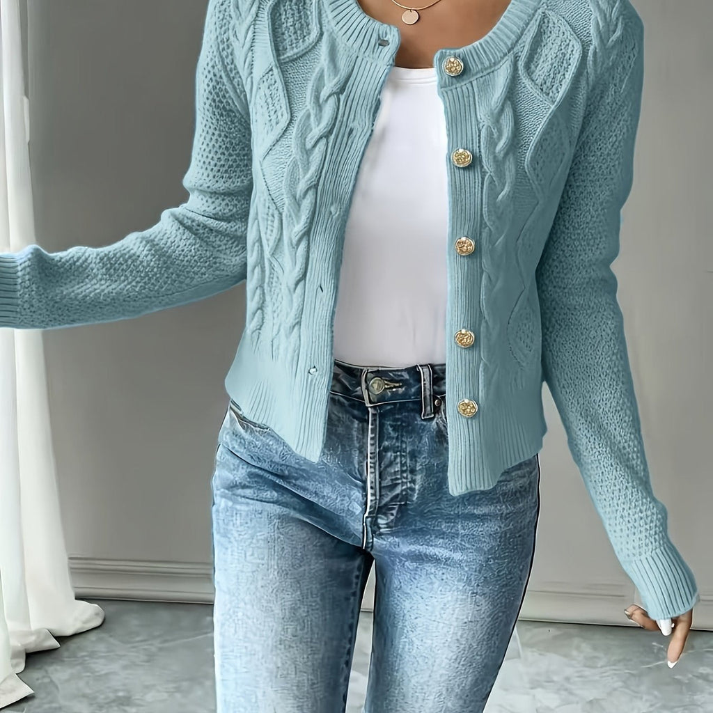 Cardigan pour femme torsadé avec boutons - Élégant et doux