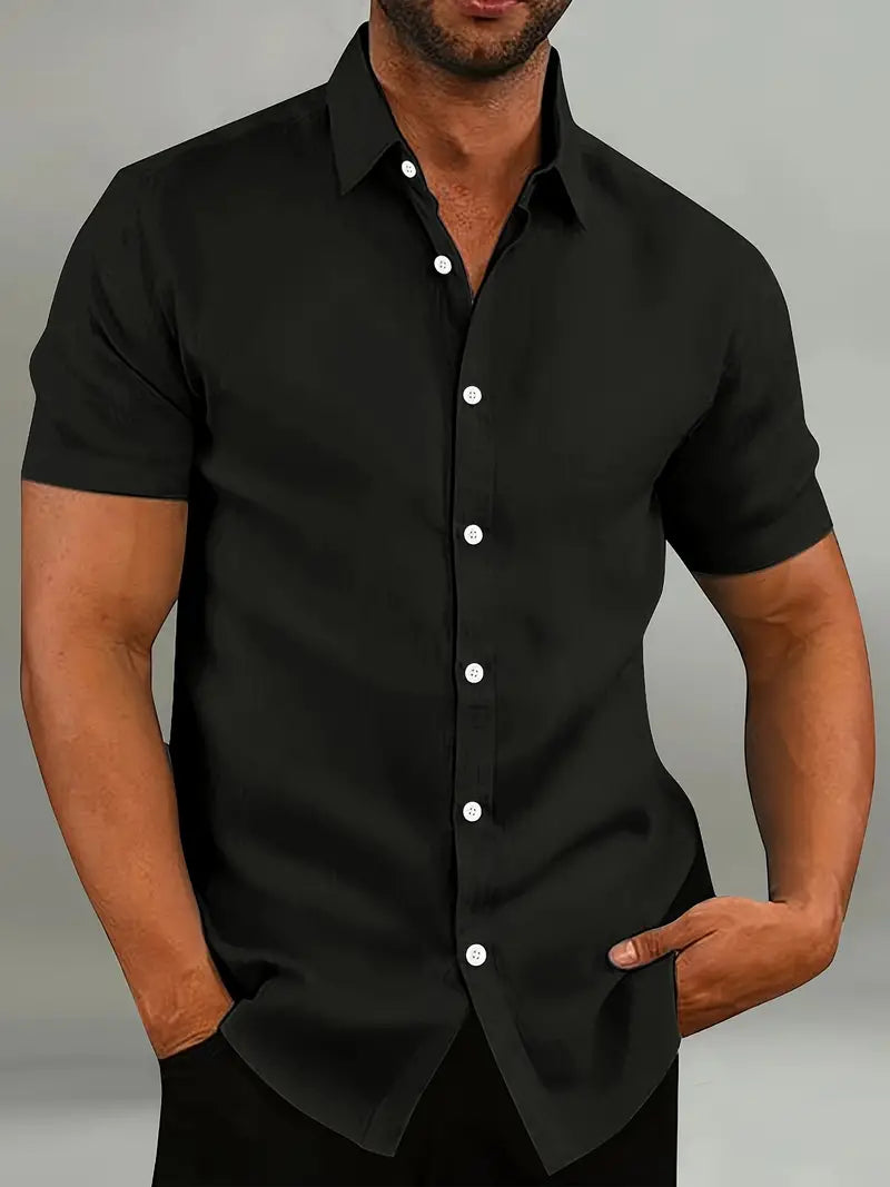 Camicia da uomo a maniche corte - leggera e traspirante, ideale per il tempo libero.