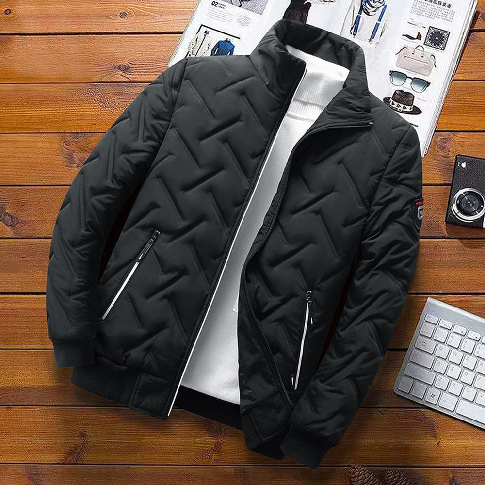 Giacca trapuntata da uomo – Cappotto invernale con collo alto
