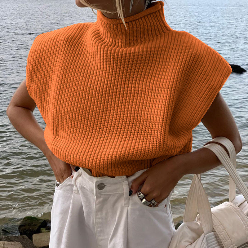Camiseta de mujer con cuello alto - Ligera e informal