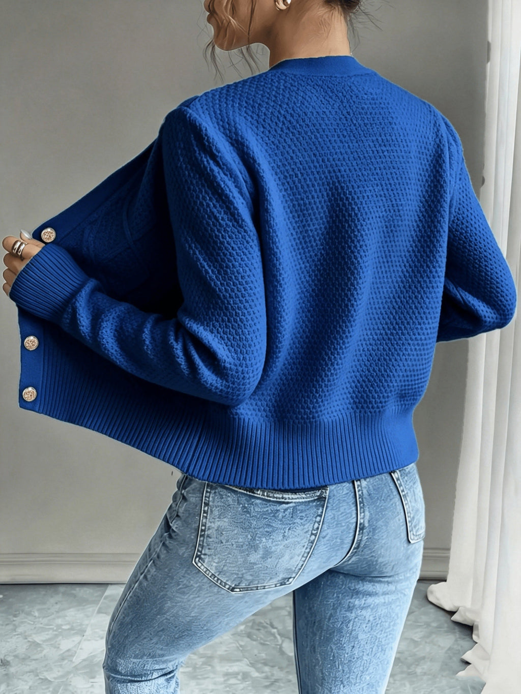 Cardigan pour femme torsadé avec boutons - Élégant et doux