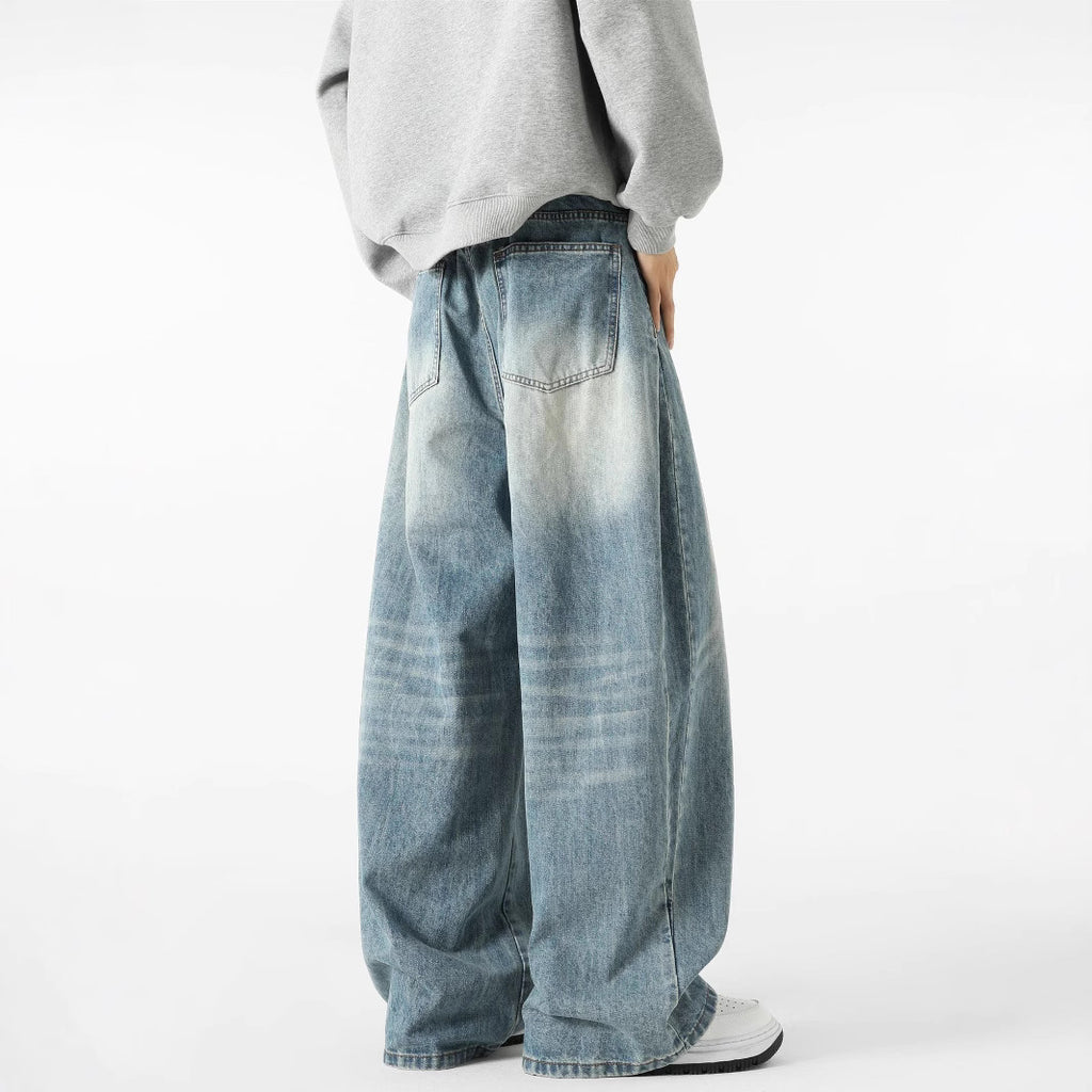 Jeans da uomo a gamba larga ed eleganti – Pantaloni casual in denim