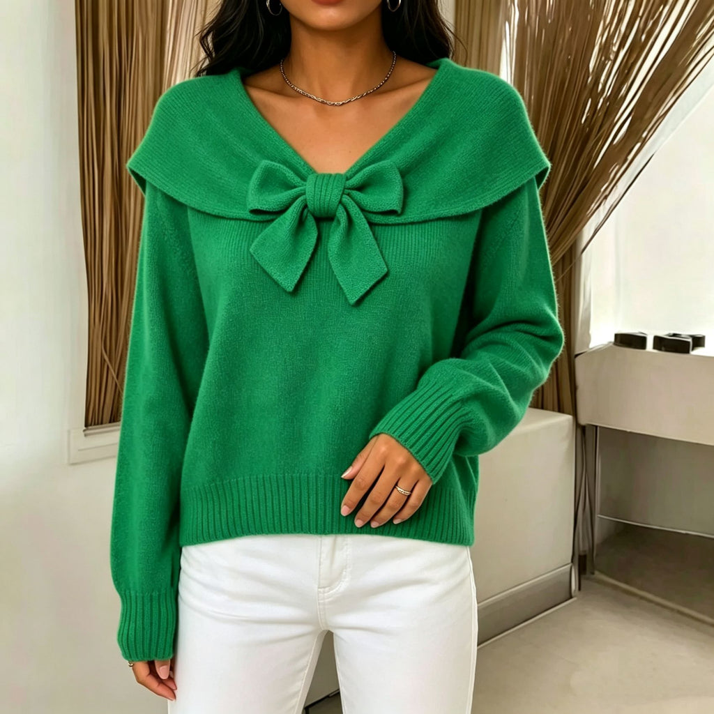 Women's bow sweater - Soft and feminine