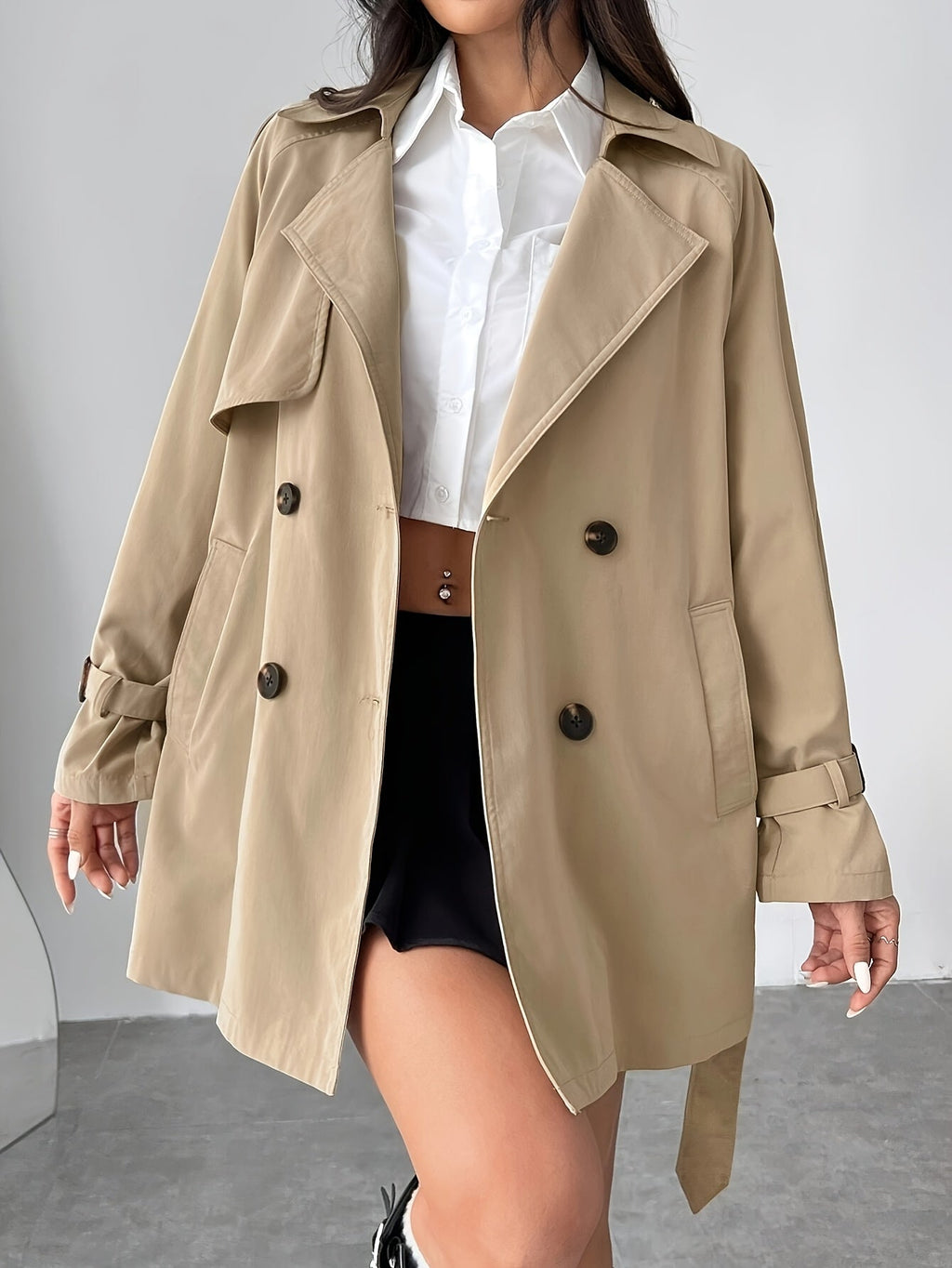 Cappotto Trench Donna Doppiopetto – Stile Classico Elegante