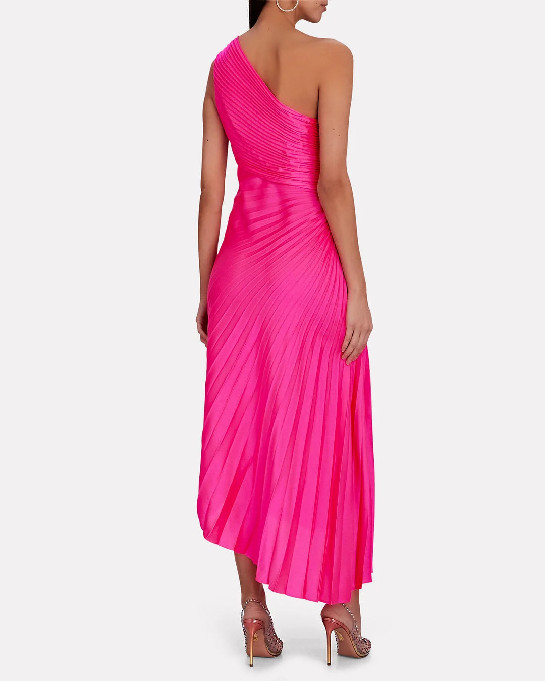 Abito maxi monospalla plissettato da donna - Elegante e fluido