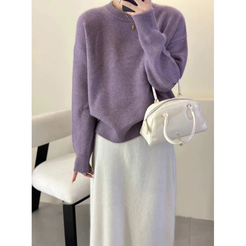 Lussuoso maglione oversize da donna – Maglione ampio in misto mohair