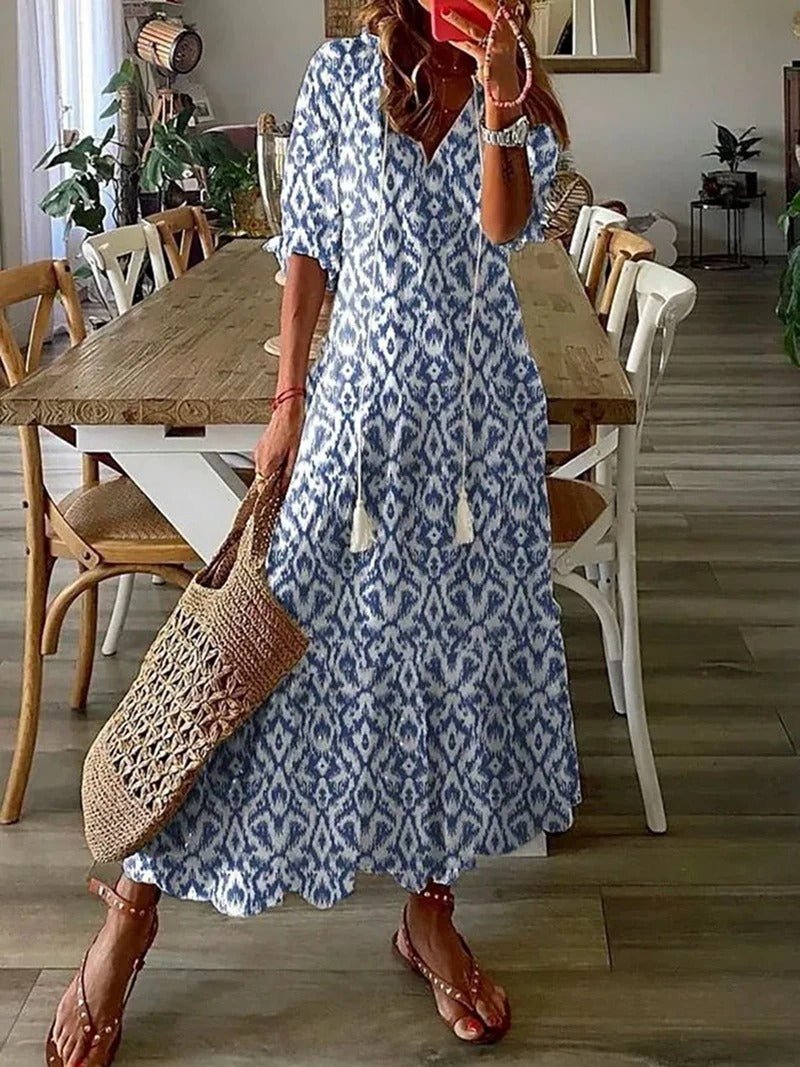 Abito maxi bohémien da donna – Valorizzante e fluido