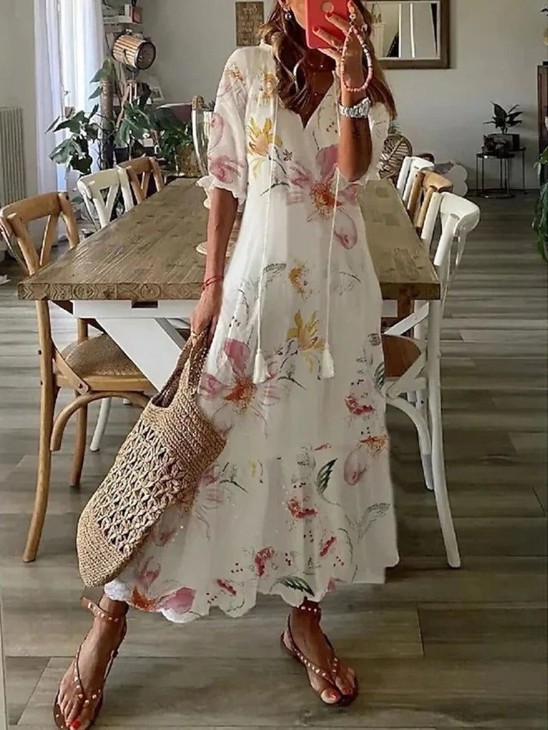 Abito maxi bohémien da donna – Valorizzante e fluido