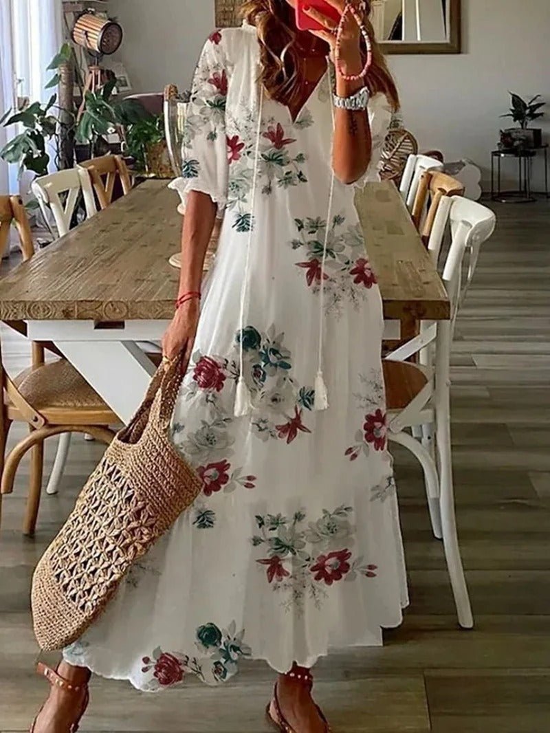 Abito maxi bohémien da donna – Valorizzante e fluido