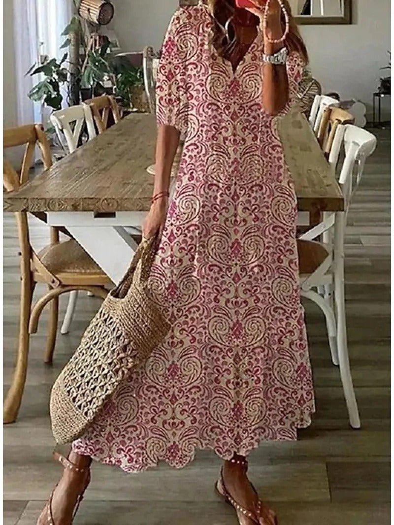 Abito maxi bohémien da donna – Valorizzante e fluido