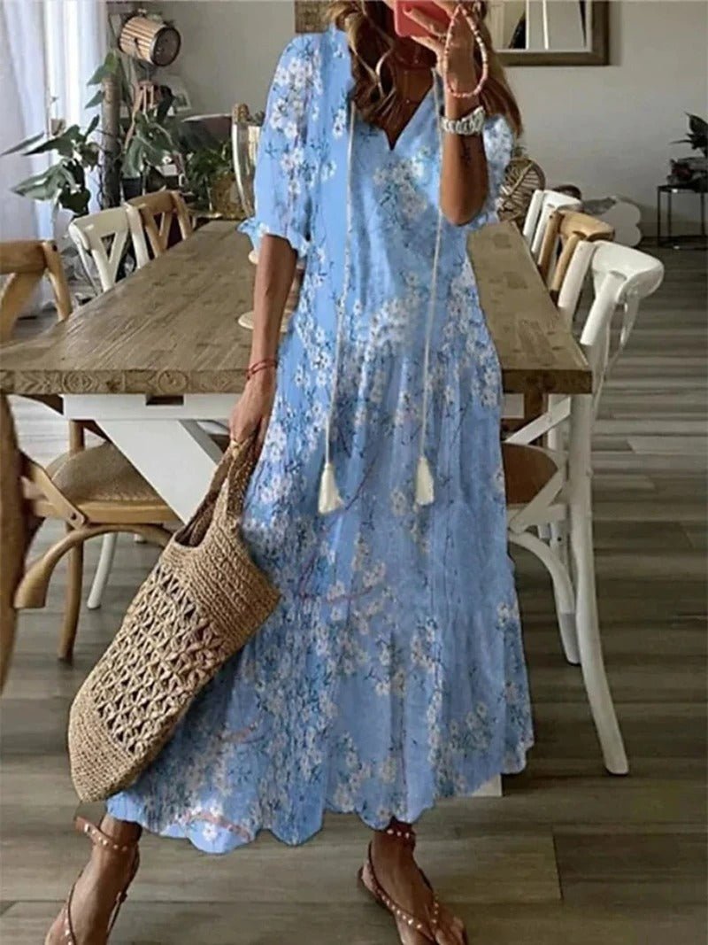 Abito maxi bohémien da donna – Valorizzante e fluido
