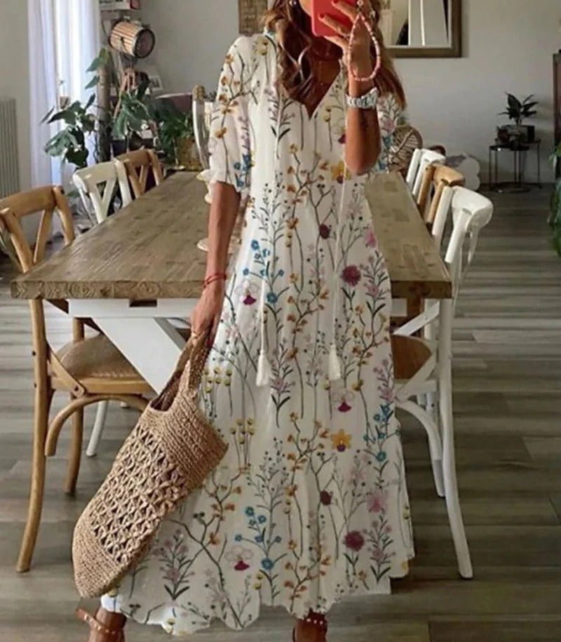 Abito maxi bohémien da donna – Valorizzante e fluido