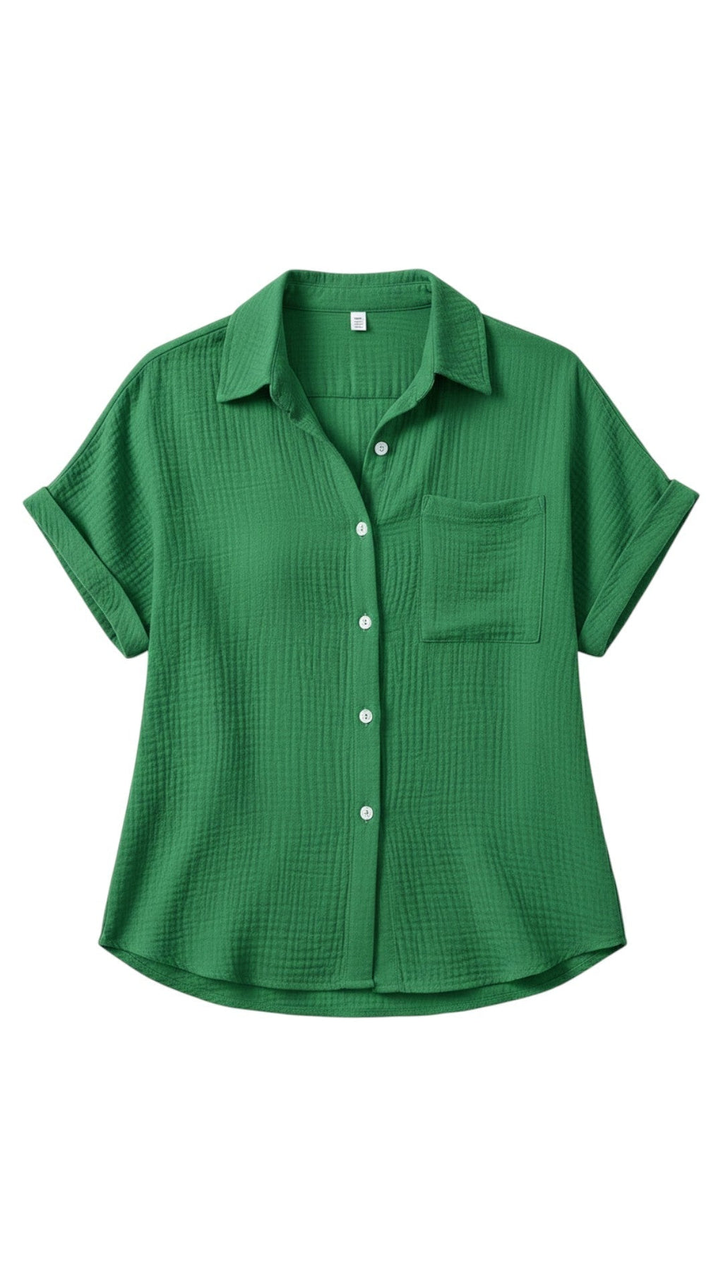Camicetta estiva da donna con bottoni e maniche corte – Blusa casual leggera