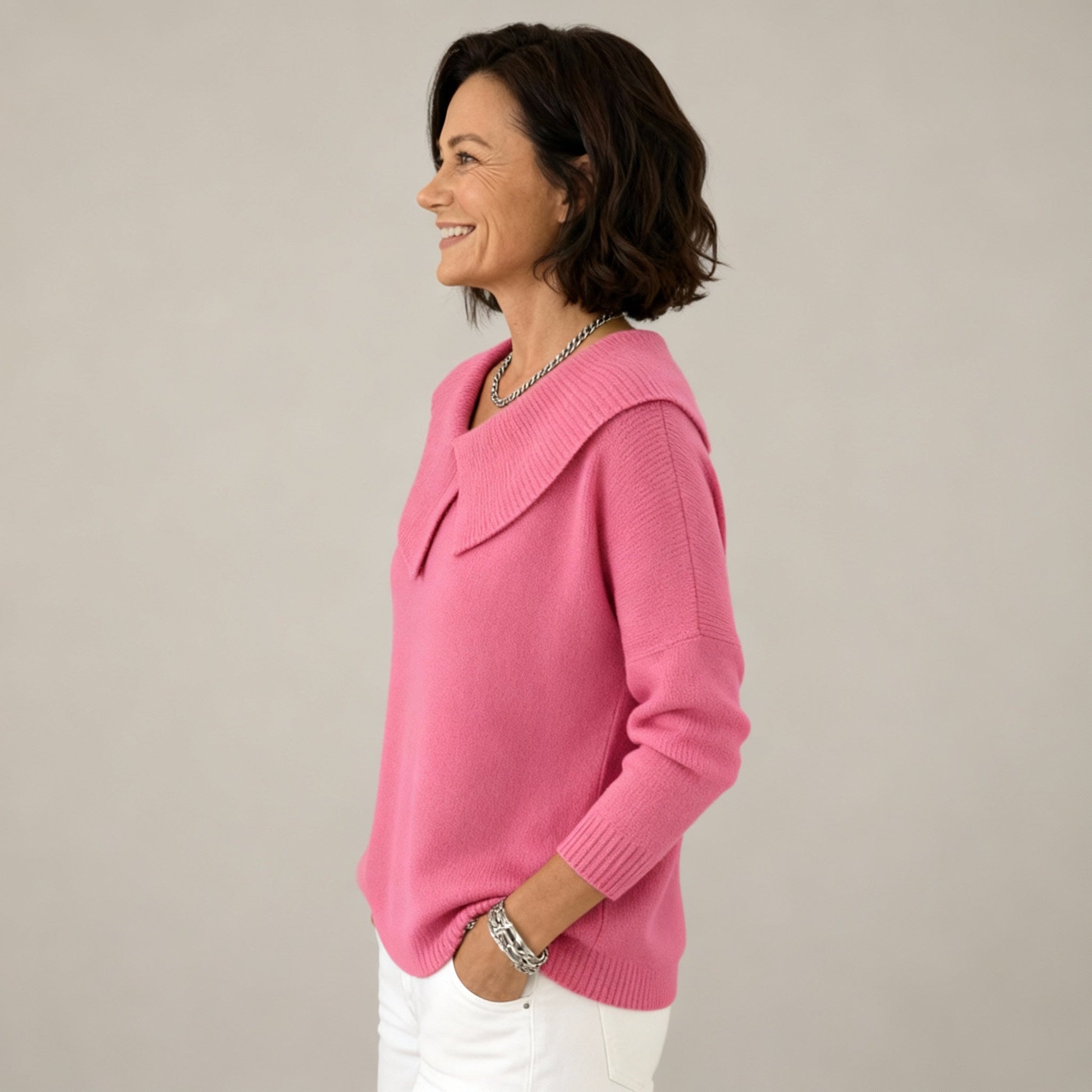 Maglione invernale da donna comodo ed elegante – Maglia con ampio collo da marinaio