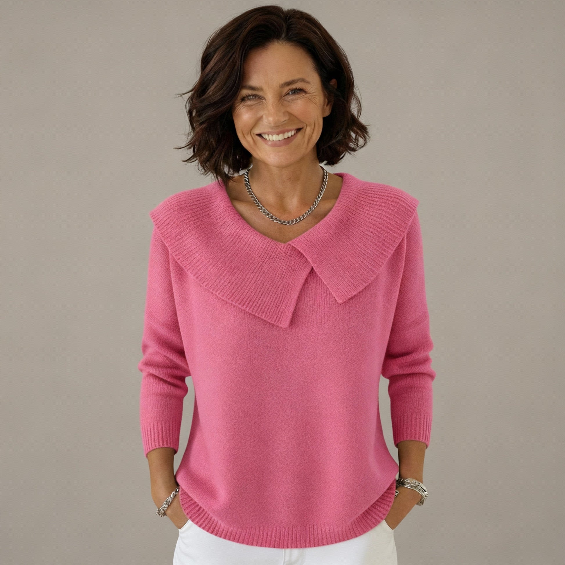 Maglione invernale da donna comodo ed elegante – Maglia con ampio collo da marinaio