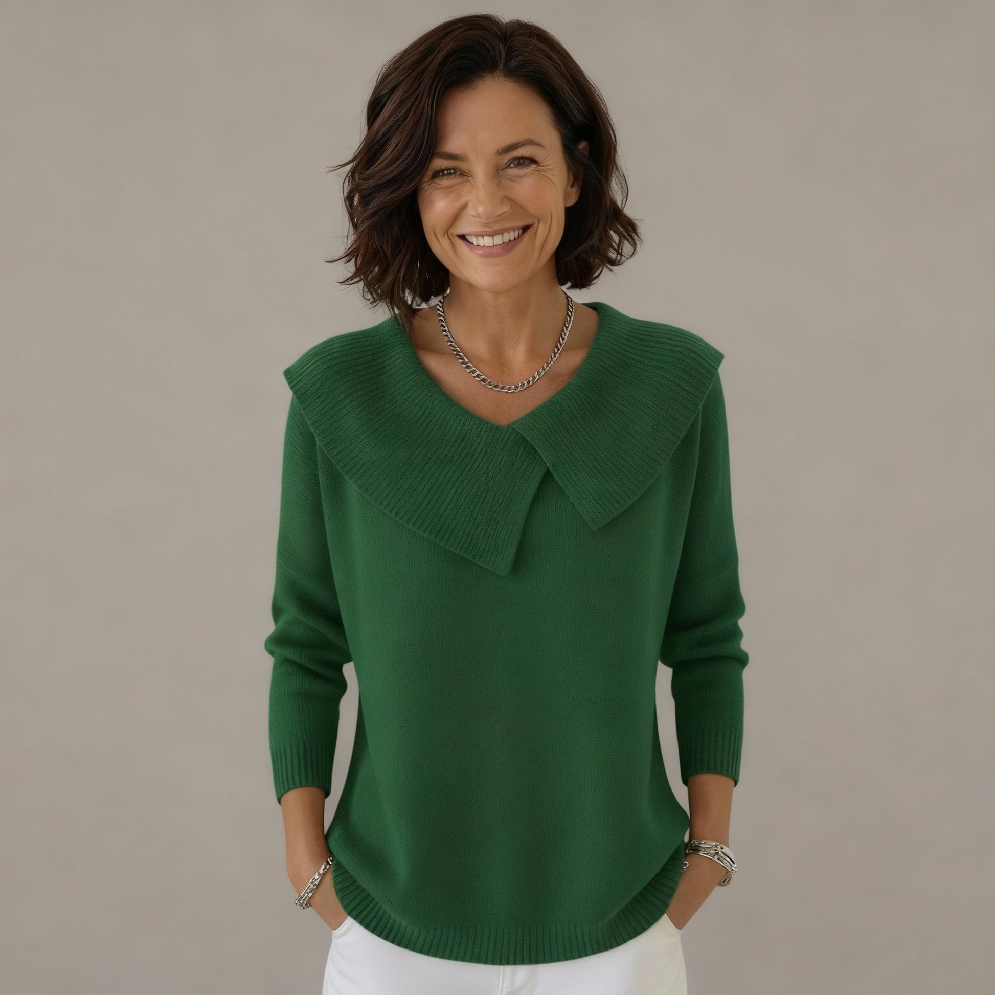 Maglione invernale da donna comodo ed elegante – Maglia con ampio collo da marinaio