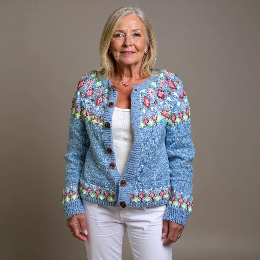 Cárdigan islandés vintage para mujer - Estilo nórdico y cálido