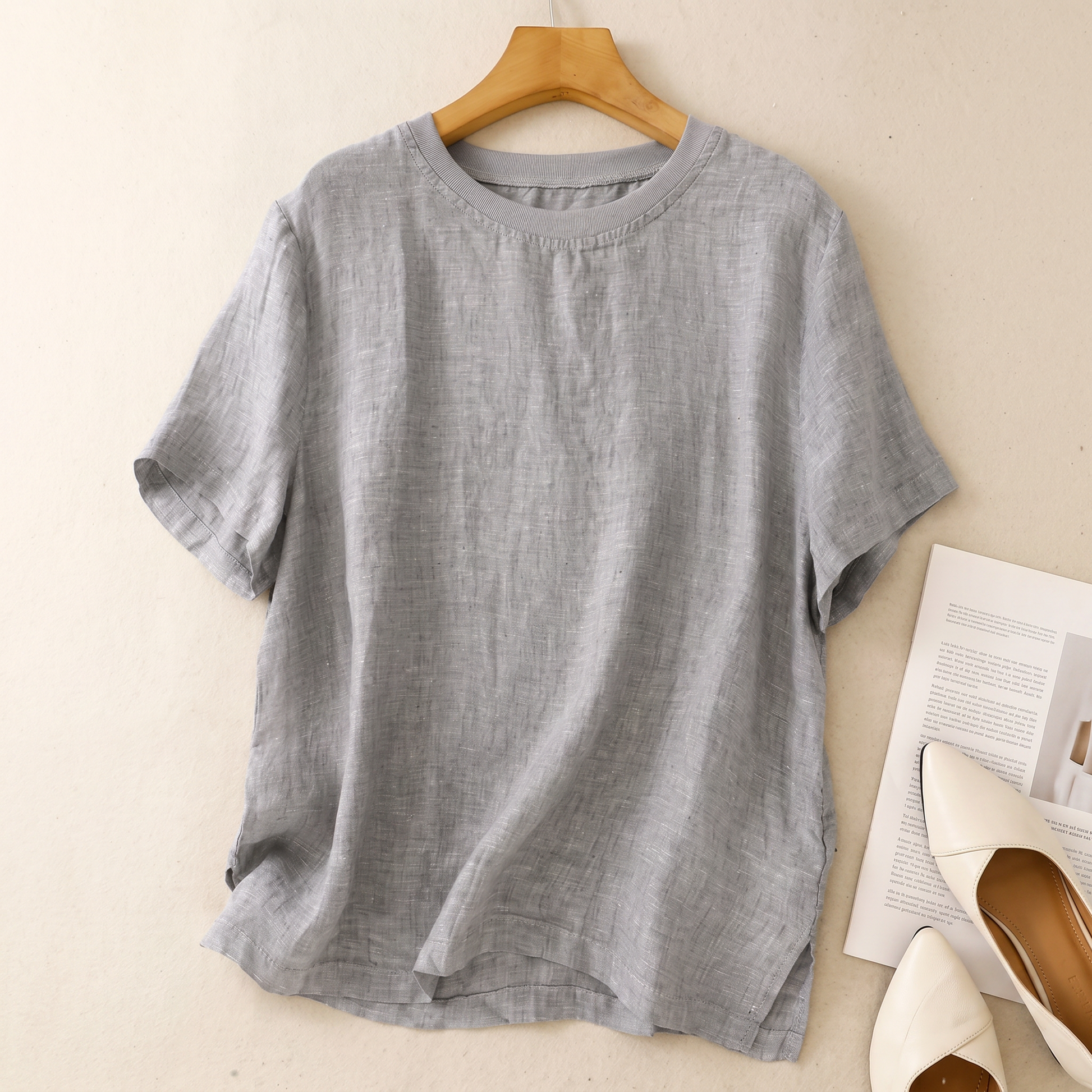 Maglietta da donna in cotone a maniche corte - Leggera e casual
