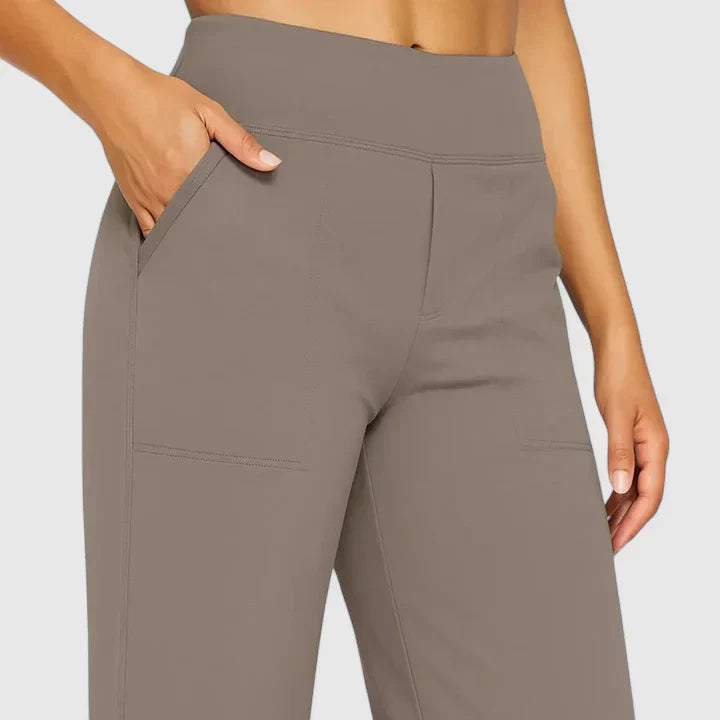 Pantaloni dritti a vita alta da donna – Vestibilità comoda e rilassata