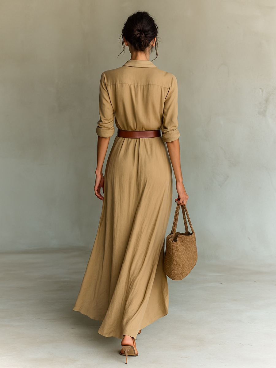 Abito chemisier lungo da donna – Linea fluida ed elegante per l’estate