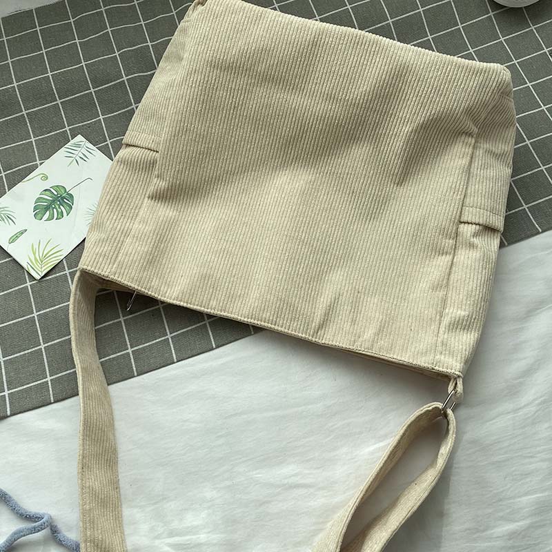 Borse a tracolla classiche resistenti in tela velluto a coste da donna