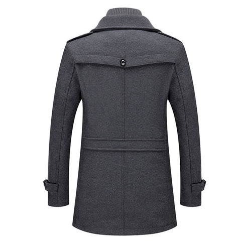 Cappotto da uomo in lana a doppio strato di alta qualità – Cappotto monopetto spesso