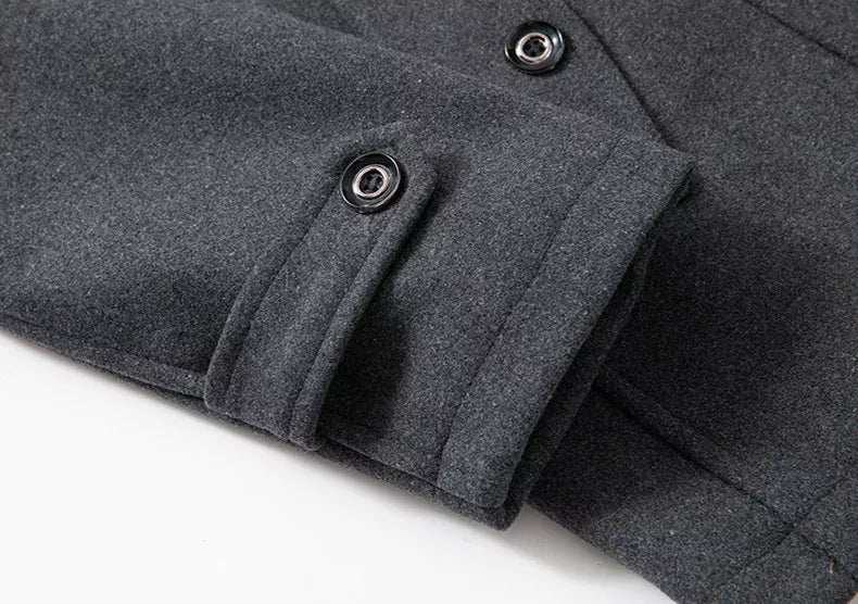 Cappotto da uomo in lana a doppio strato di alta qualità – Cappotto monopetto spesso