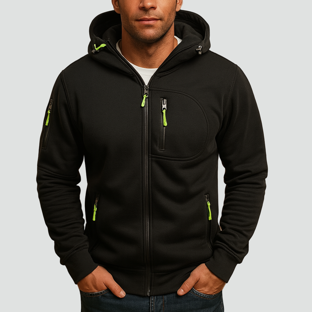 Sudadera con capucha para hombre con cremallera - Cómoda y cálida