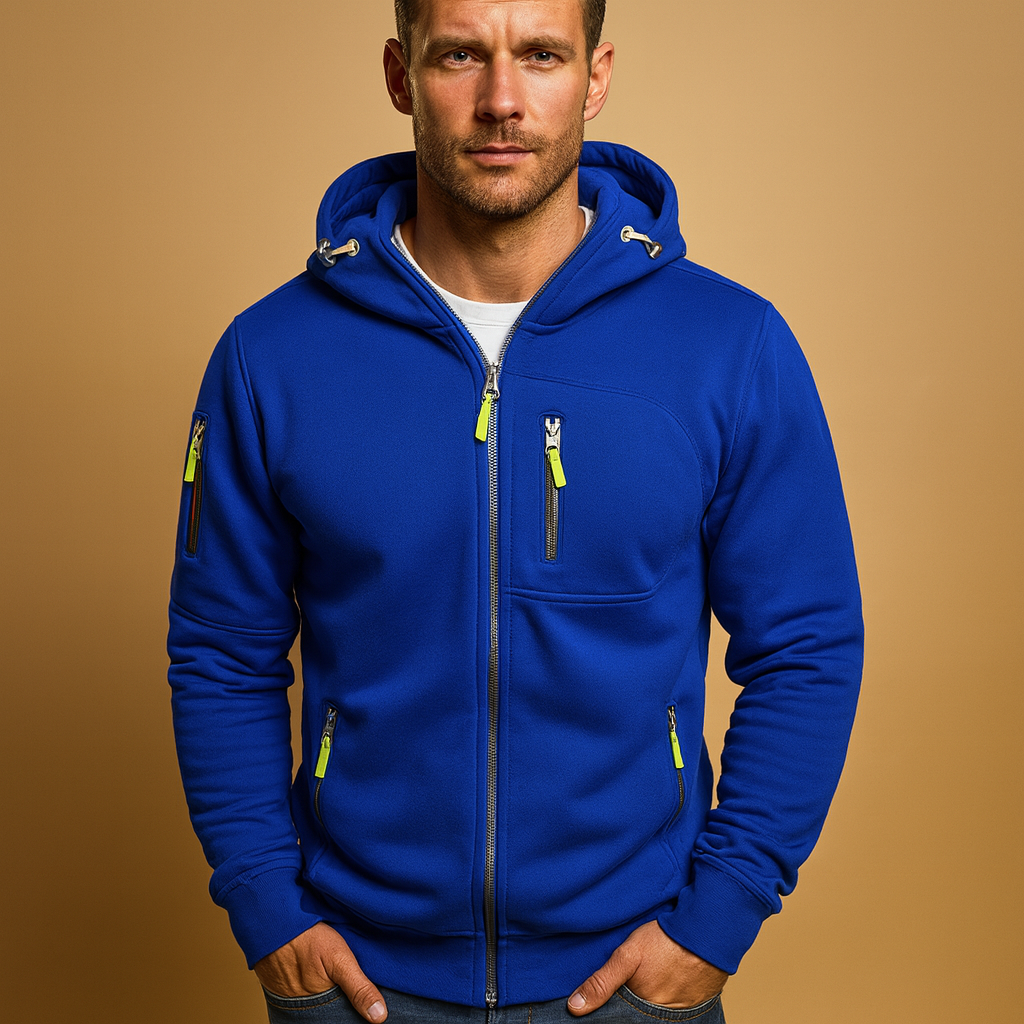 Sudadera con capucha para hombre con cremallera - Cómoda y cálida