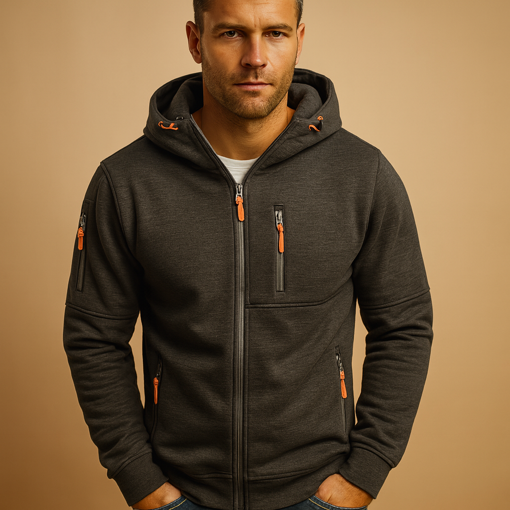 Sudadera con capucha para hombre con cremallera - Cómoda y cálida