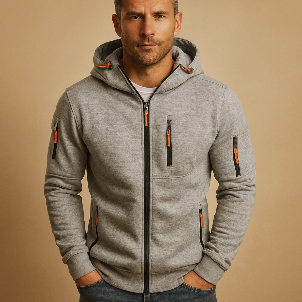 Sudadera con capucha para hombre con cremallera - Cómoda y cálida