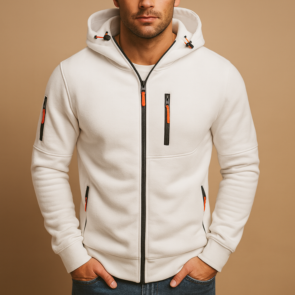 Sudadera con capucha para hombre con cremallera - Cómoda y cálida