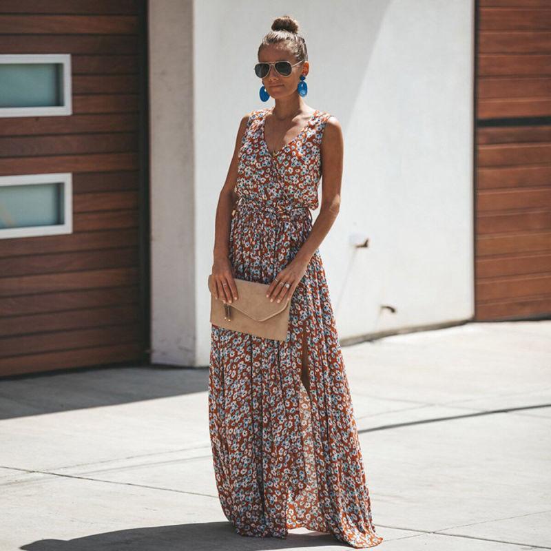 Abito maxi Ibiza floreale chic da donna