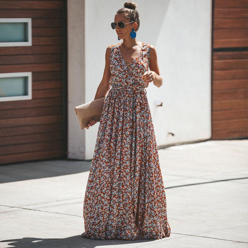 Abito maxi Ibiza floreale chic da donna