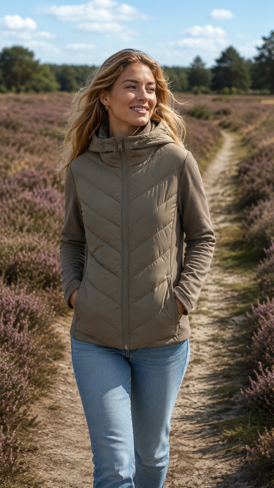 Veste femme de mi-saison à motif – Style chic, original et chaud.