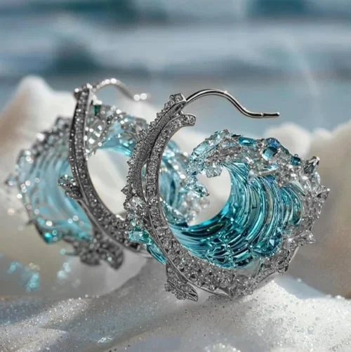 Luxury Ocean Earrings for Women – Elegant and Refined Nautical Style.