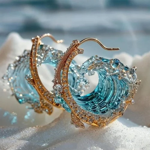 Luxury Ocean Earrings for Women – Elegant and Refined Nautical Style.
