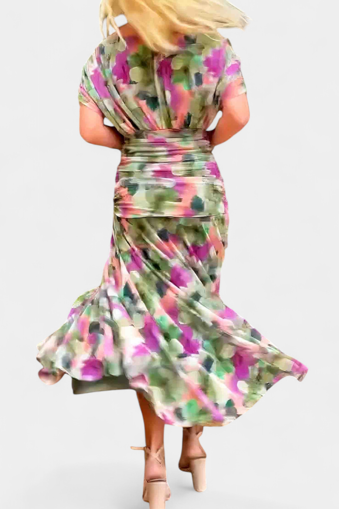 Abito elegante da donna stampato - Fluido e femminile