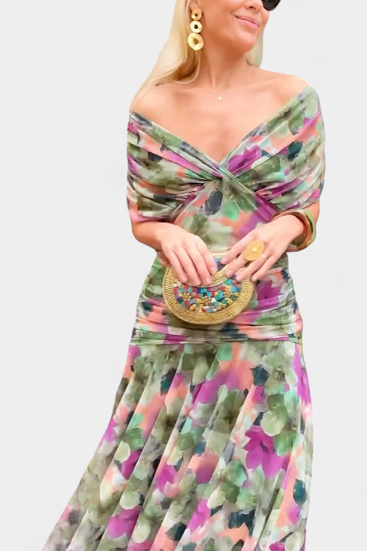 Abito elegante da donna stampato - Fluido e femminile