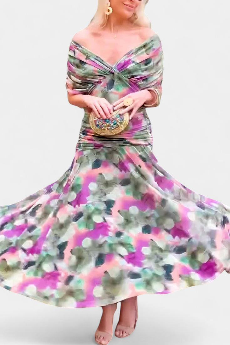 Abito elegante da donna stampato - Fluido e femminile