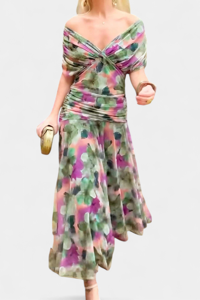 Abito elegante da donna stampato - Fluido e femminile