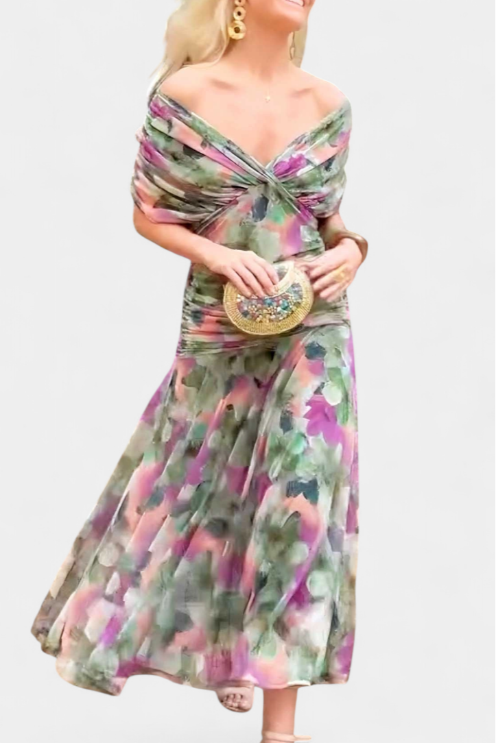 Abito elegante da donna stampato - Fluido e femminile