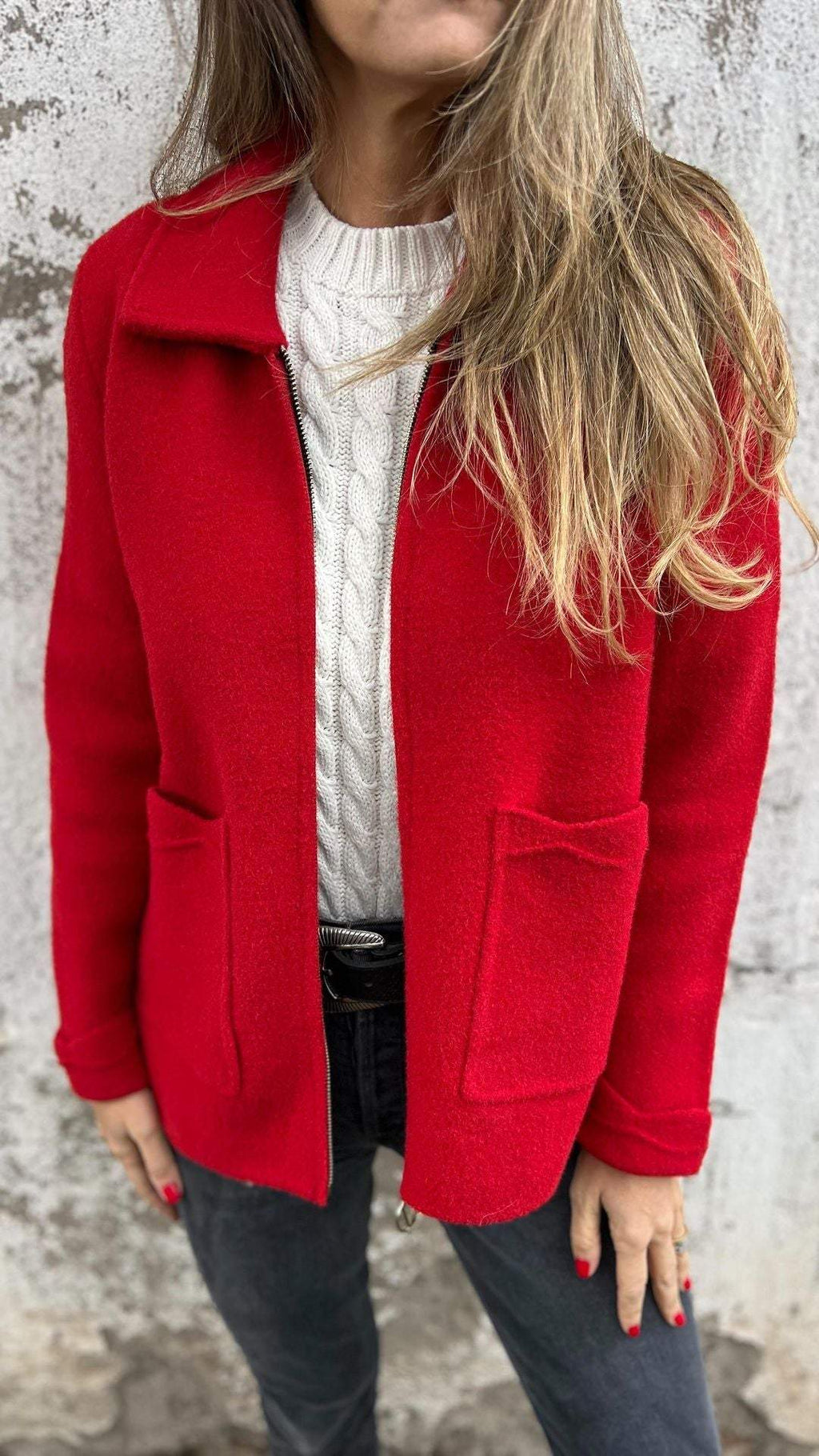 Giacca con cerniera di lusso da donna – Cappotto casual caldo