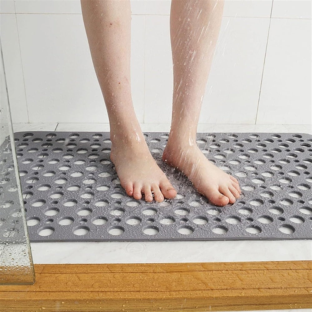 Tappetino doccia antiscivolo antibatterico sicuro - Tappetino da bagno ad asciugatura rapida con presa forte, facile da pulire, design di drenaggio antimuffa