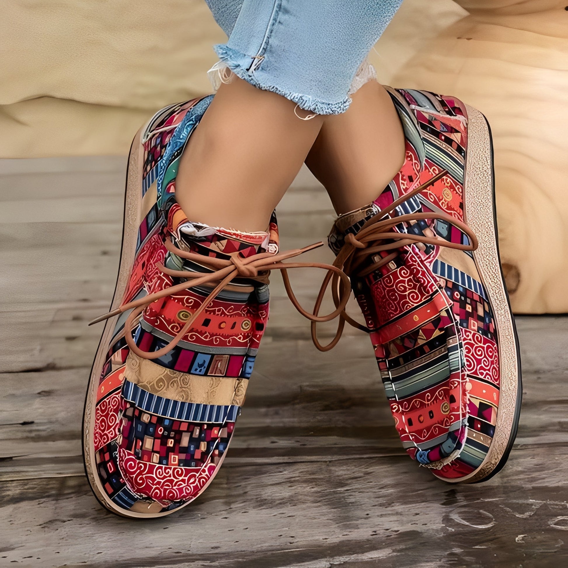 Sneakers Donna Artistiche Comfort – Stile Elegante Ammortizzato per Camminare Ogni Giorno