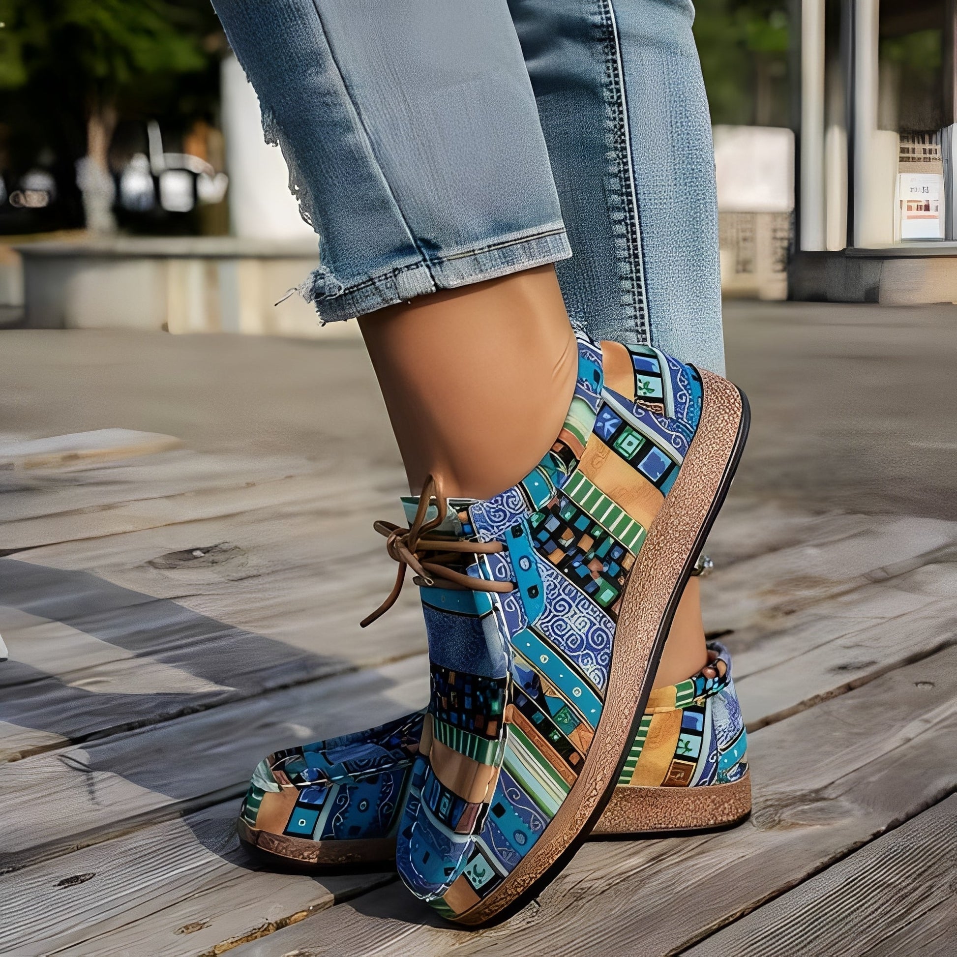 Sneakers Donna Artistiche Comfort – Stile Elegante Ammortizzato per Camminare Ogni Giorno