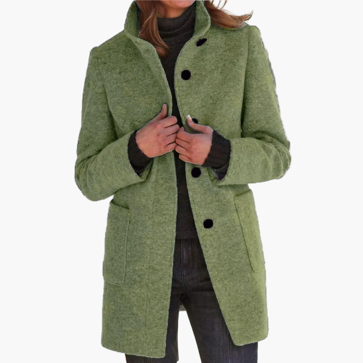 Cappotto corto in misto lana da donna moderno – Elegante giacca monopetto